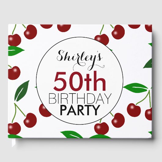 Cherry 50th Birthday Party Livre d'invité (Recto)