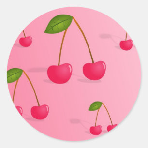 Cherry-achtergrond Ronde Sticker