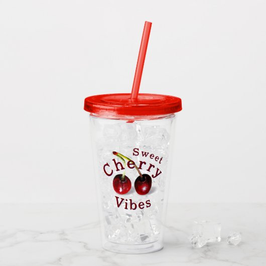 Cherry Acryltumbler Acryl Drinkbeker (Achterkant ijs)