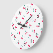 Cherry Aesthetics Cherry Pattern White Grote Klok (Hoek)