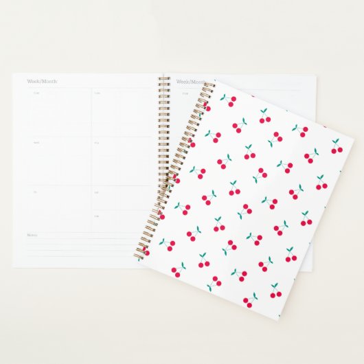 Cherry Aesthetics Cherry Pattern White Planner (Display)