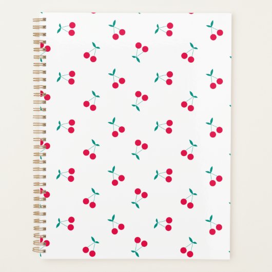Cherry Aesthetics Cherry Pattern White Planner (Voorkant)