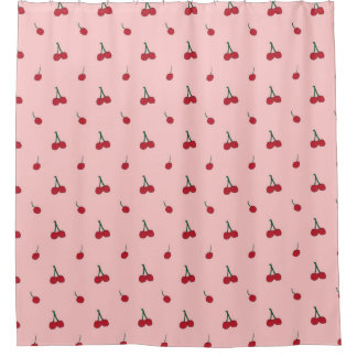 Cherry Allover Print Douchegordijn