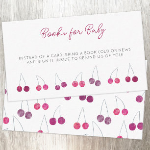 Cherry Baby shower Book Request Informatiekaartje