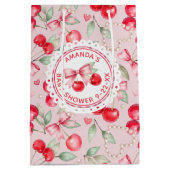 Cherry Baby shower Favoriet Gift Bag Medium Cadeauzakje (Achterkant)
