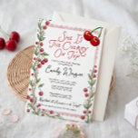 Cherry Baby Shower Invitation<br><div class="desc">Announce your sweet celebration with this editable "She's the Cherry on Top" baby shower invitation template featuring whimsical hand-drawn florals.</div>