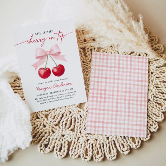 Cherry Baby shower Invitation