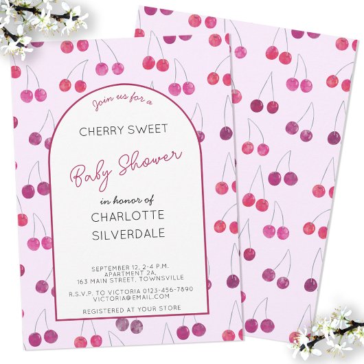 Cherry Baby shower Invitation