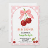Cherry baby shower invitation   (Devant / Derrière)