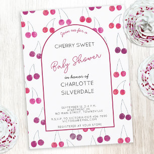 Cherry Baby shower Invitation Briefkaart