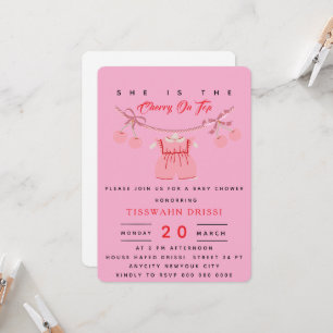 Cherry Baby shower Invitation Cherry sur le haut I