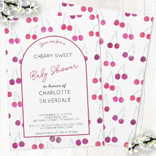 Cherry Baby shower Invitation Kaart