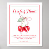 Cherry Baby shower Pacifier Hunt Spelbord Poster (Voorkant)