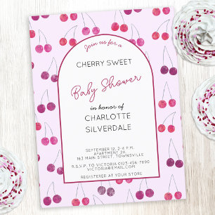 Cherry Baby shower rose Invitation