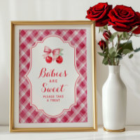 Cherry Baby shower Sign - Baby's zijn zoet