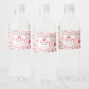 Cherry Baby shower Water Bottle Label Wrap Waterfles Etiket