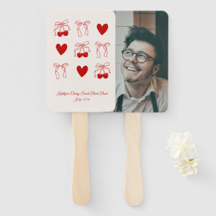 Cherry Bachelorette Party Groom Face Hand Fan Handwaaier