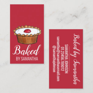 Cherry Bakewell Tart British Food UK Bakery Café Visitekaartje