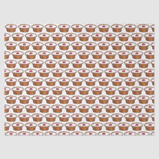 Cherry Bakewell Tart British Food UK Pastry Baking Tissuepapier (Voorkant)