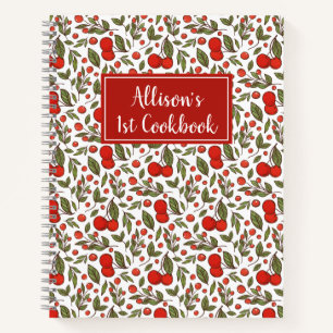  Cherry Berries Pattern 1st Cookbook Notitieboek