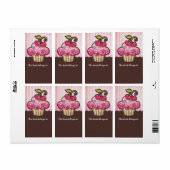 Cherry Berry Cupcake Boites Étiquettes (Feuille entière)