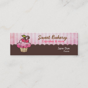 Cherry Berry Cupcake Mini Visitekaartjes Labels