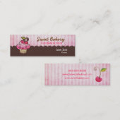 Cherry Berry Cupcake Mini Visitekaartjes Labels (Voorkant / Achterkant)