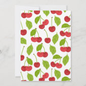 Cherry Birthday Invitation Summer Red Cherries Kaart (Achterkant)