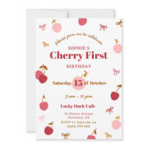 Cherry Birthday Uitnodiging