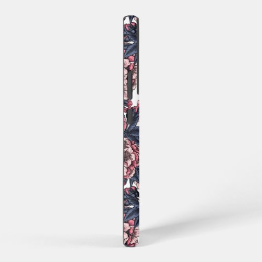 Cherry bloesem in roze en blauw samsung galaxy hoesje (Rechterkant)