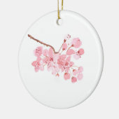 Cherry bloesem roze waterverf chic keramisch ornament (Links)