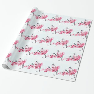 Cherry bloesroze bloemen Sakura Japans Aziatisch Cadeaupapier