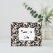 Cherry Blosbezon Black Save the Date Briefkaart (Staand voorkant)