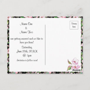 Cherry Blosbezon Black Save the Date Briefkaart