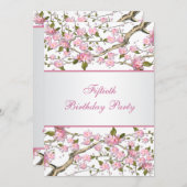 Cherry Blossom 50e anniversaire de fête Invitation (Devant / Derrière)