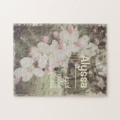  Cherry Blossom, aangepaste naam Betekenis Rustic Legpuzzel (Horizontaal)