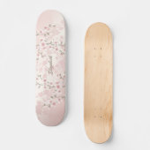 Cherry Blossom Abriot  Floral Monogram Skateboard (Voorkant)