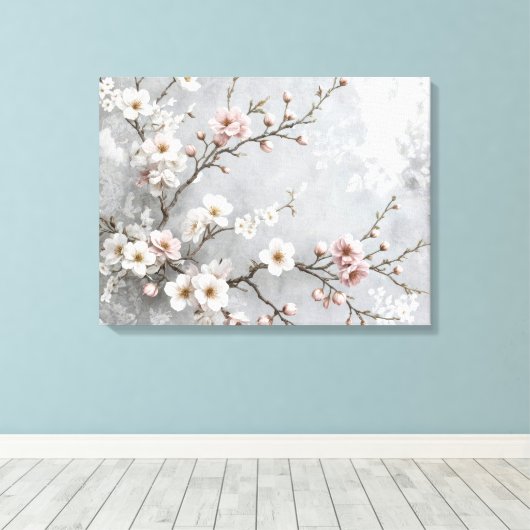 Cherry Blossom Abstract Canvas Afdruk (Insitu (Houten vloer))