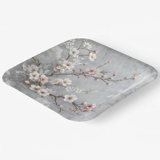Cherry Blossom Abstract Papieren Bordje (Gebogen)