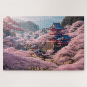 Cherry Blossom - Adembenemend Schilderachtig lands Legpuzzel