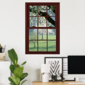 Cherry Blossom Afbeelding Window Illusion #2 van 3 Poster (Thuiskantoor)