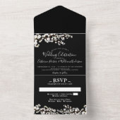 Cherry Blossom All-in-One Black Event Invitation (À l'intérieur)