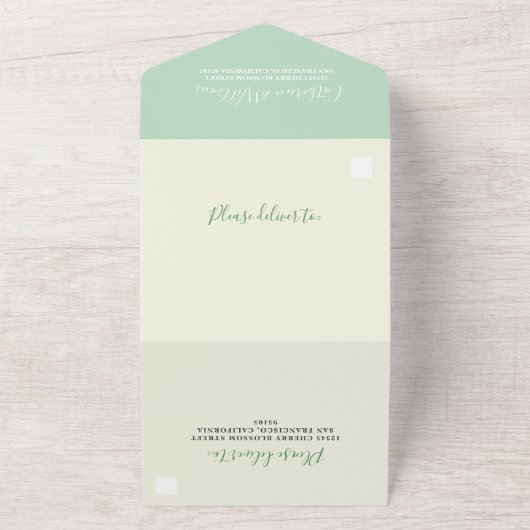 Cherry Blossom All-in-One Mint Event Invitation (Dehors)