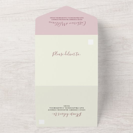 Cherry Blossom All-in-One Pink Event Invitation (Dehors)