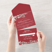 Cherry Blossom All-in-One Red Event Invitation (Déchirure)