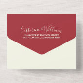 Cherry Blossom All-in-One Red Event Invitation All In One Uitnodiging (Achterkant)