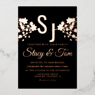 Cherry Blossom Ampersand Ppress Black Folie Uitnodiging