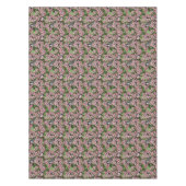 Cherry blossom and chickadees on green tafelkleed (Voorkant)