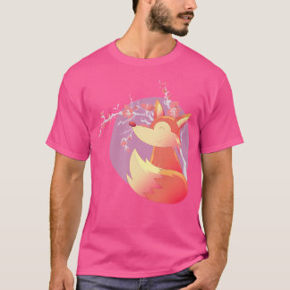 Cherry Blossom Animal Moon Sakura Natuur Forest FL T-shirt