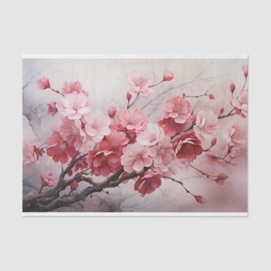 Cherry Blossom Aquarel Tissue Paper Tissuepapier (Voorkant)